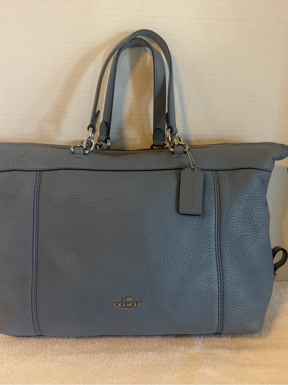 Coach blue Pebbled Leather Kelsey Bag medium